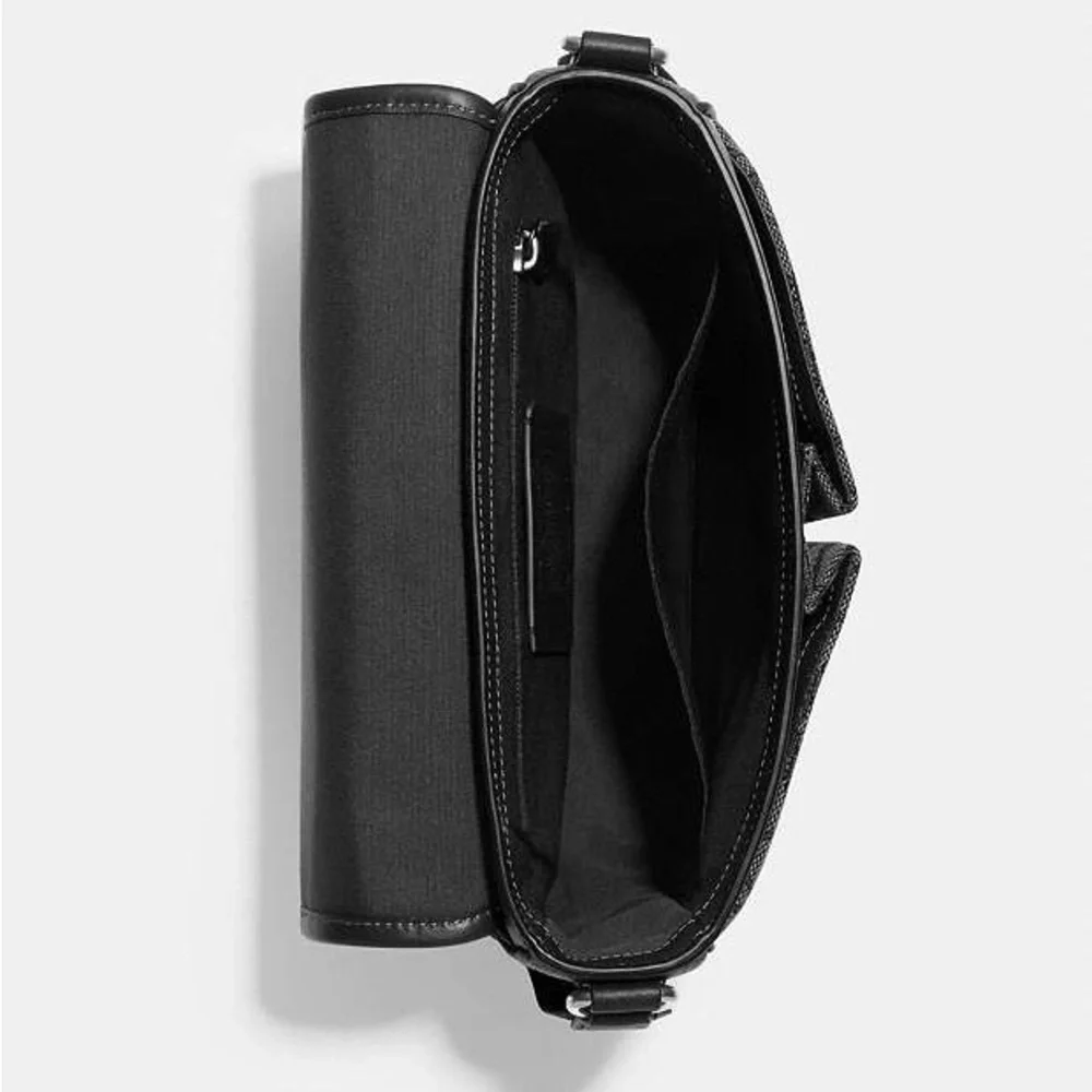 Coach Black Signature Crossbody Messenger Bag for Men